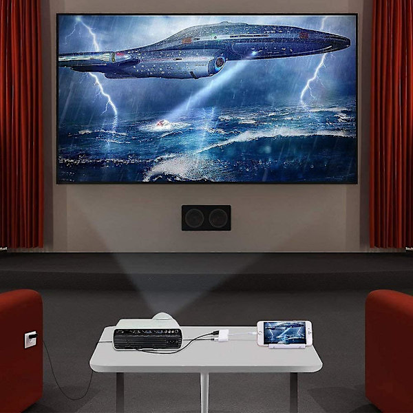 Sunrain Digitaalinen Av Hdmi-sovitin, Apple Mfi -sertifioitu Iphone Lightning - Hdmi-liitin Yhteensopiva