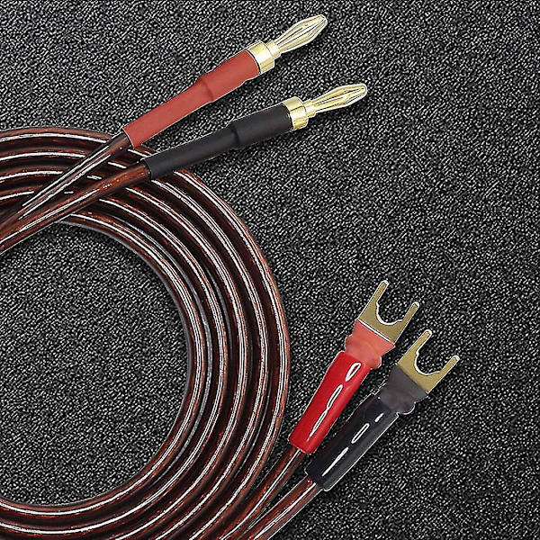 Hifi Ofc-högtalarkabel med spadekontakt till banankontakt Högtalarbygelkabel, 4 banankontakt till 4 Y-sha