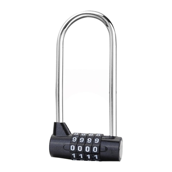 4 Digit Combination Padlock Long Shackle Resettable Padlock Combination Lock