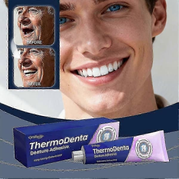 Thermodenta Proteseklæbemiddel Stærkt Hold Oral Proteselim 40Ml 2Pcs