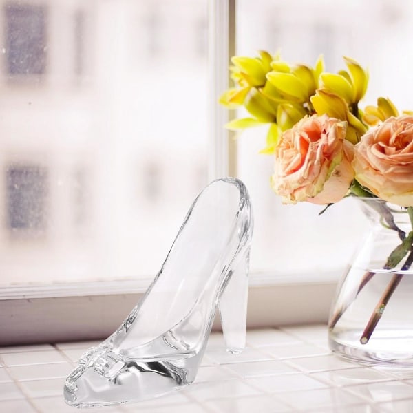 Krystallsko Glass Home Decor Askepott Sko med høye hæler