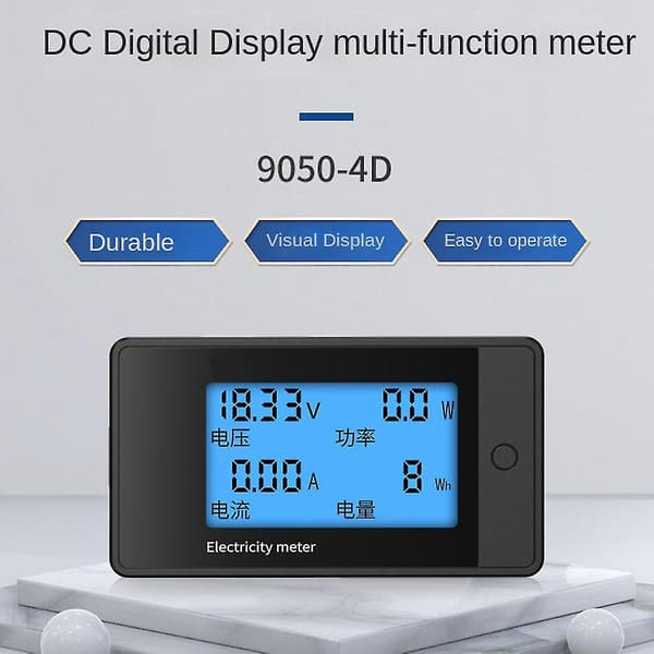 8-100v 4-i-1 LCD DC Digital Display Meter Spenning og Amperemeter Tester