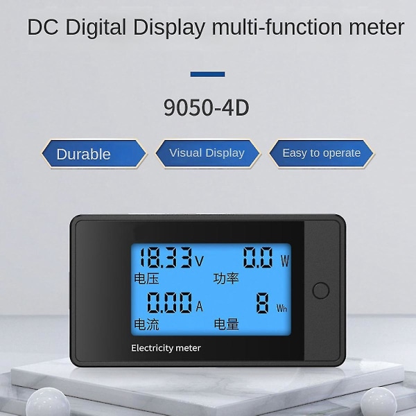 8-100v 4-in-1 LCD Dc digitaalisen näytön jännite- ja ampeerimittarin testeri