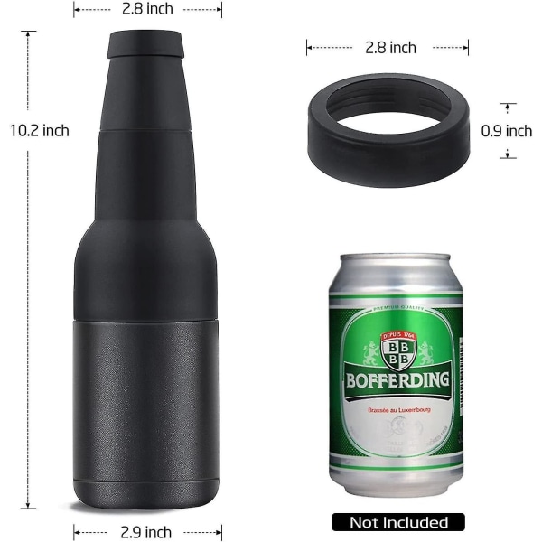 Tyhjiöeristetty kaksiseinäinen ruostumattomasta teräksestä valmistettu CAN ja pullon jäähdytin oluenavaajalla Black
