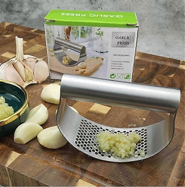 Hvitløkspresse i rustfritt stål, ringformet, manuell 2pcs