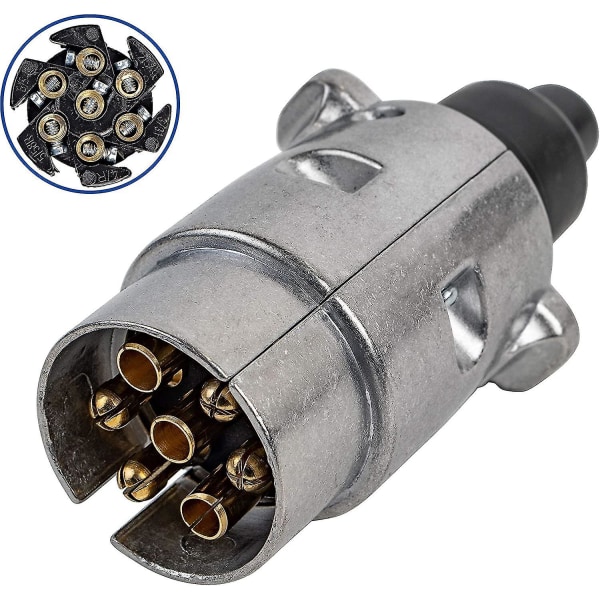 7-pin Trailer Plug, With Aluminum Housing And Strain Relief, Screw Contact According To Iso 1724, For 12 V Suspension, Waterproof Seal, Suspension