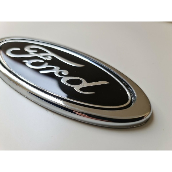Ford Black Oval 150mm X 60mm Badge Emblem Front Bak Boot Fo