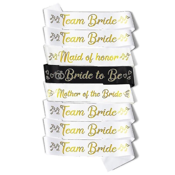 Nye Designbride To Be And Team Bride Brudepike Bride Tribe Sash Sett Hen Night