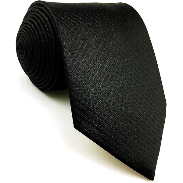 Vanlig svart slips for menn Classic Xl Tynn