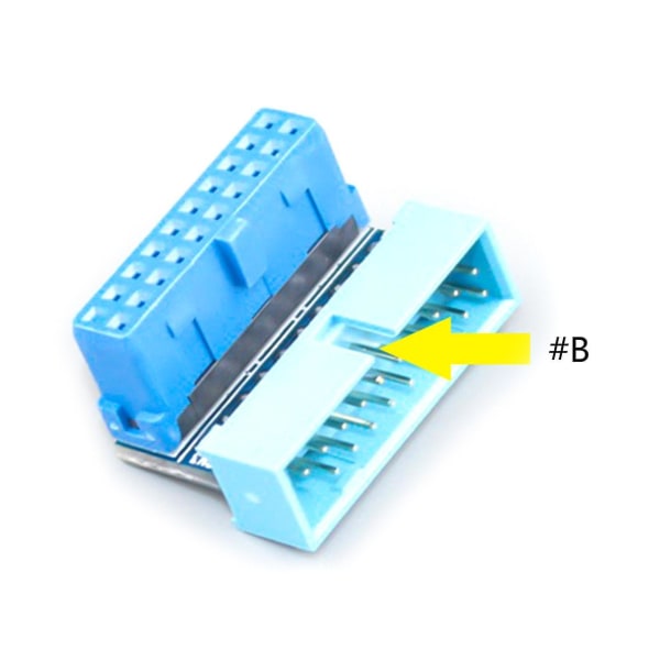 USB3.0 19/20-stifts styrledsskontakt moderkort vertikal stift hållare 90 grader