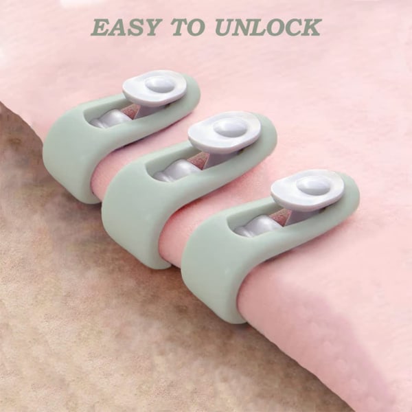 Dynetæppe Clips, Skridsikre Dynetæppe Clips, Dynetæppe Clips, Dynetæppe Clips, Hold Dynetæppe Hjørner på Plads, 6 Pakke, Grøn green