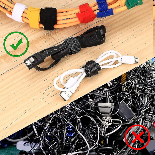 120 stykker kabelbinder, kabelorganisering, gjenbrukbare stropper ledningsrydding