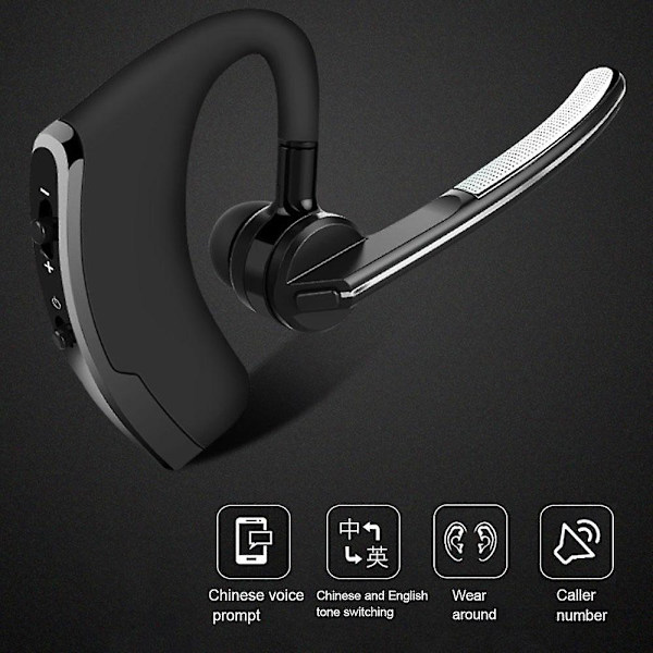 V8 Trådløse Øretelefoner Business Handsfree Opkald Hovedtelefon Støjreduktion Kørsel Sports Earbud Med Mikrofon Bass Headset