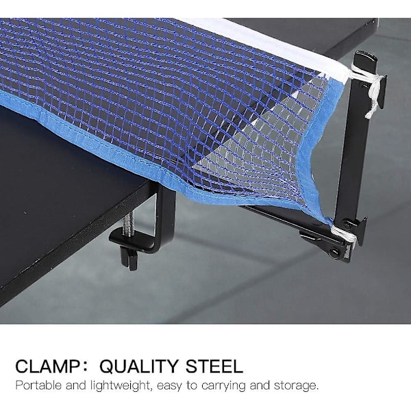 Bordtennisnett Bærbar Ping Pong Nett med Metallklemmeposter Ping Pong Sett Tilbehør Innendørs Utendørs