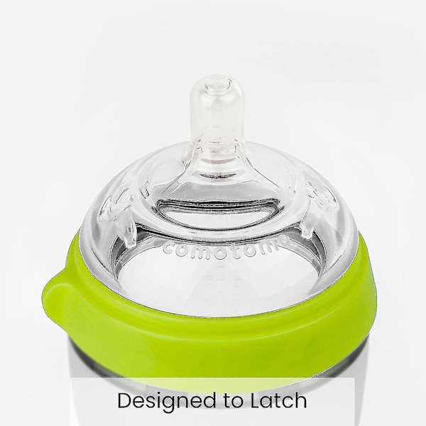 Comotomo Baby Bottle, Grønn, 8 Ounce (nippel 2 stk)