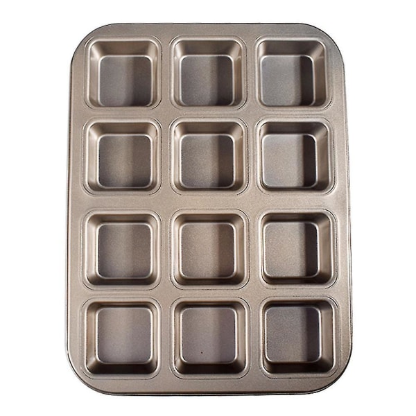 12 Cups Square Mini Bread Burger Muffin Cupcake Mold For Household Non-stick Baking Pan Oven Trays