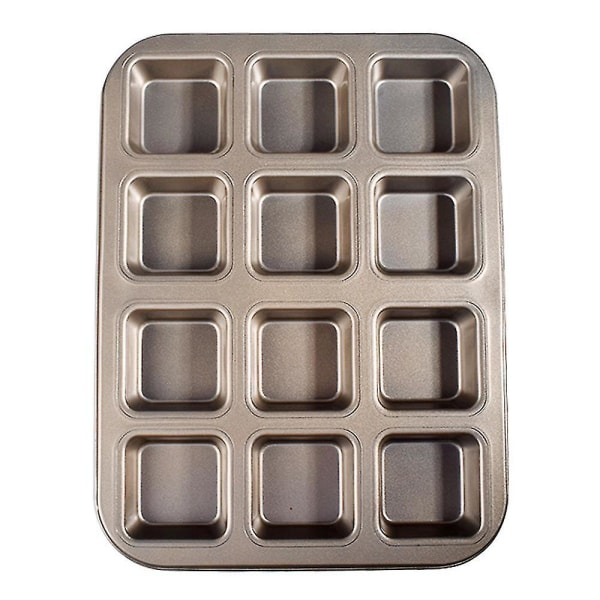 12 Kopper Firkantet Mini Brød Burger Muffin Kageform Til Husholdning Non-stick Bageform Ovn Bakker