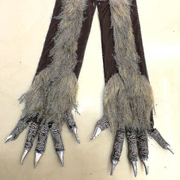 Halloween Werewolf hansker Furry Werewolf Hands Gloves Halloween Prop Cosplay Costume hansker