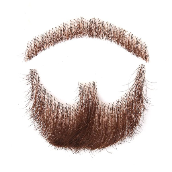 Hiusten tekoparta miehille Yksi pari ruskea tekoviikset väärennösviikset Realistinen parta Tekokasvohiukset Käsinsidottu pitsi
