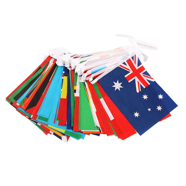 National String Flag Banner 100 länder Världsflaggor Små flaggor Hängande flaggor för bardekoration