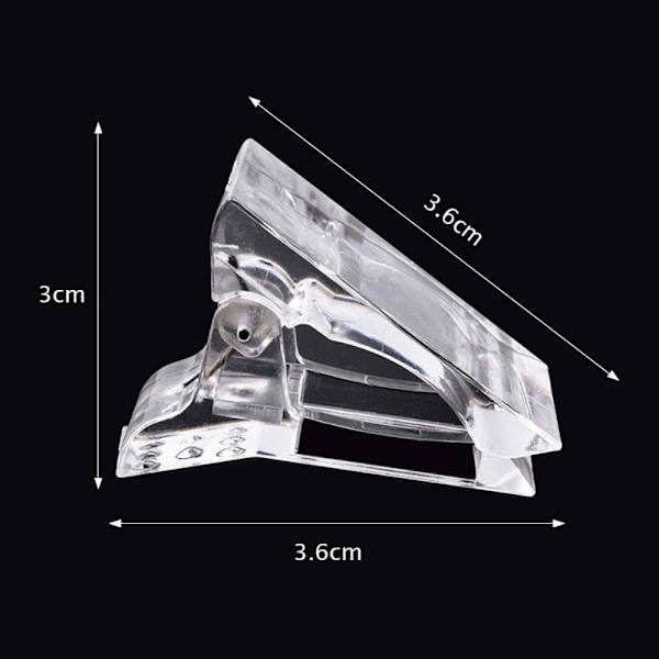 10 st Nageltipsklämmor för snabb byggande gel, Transparenta plastnagelsklämmor för gelnagelförlängning UV LED Builder DIY Manikyrklämma Set
