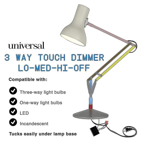 3-veis bryter berøringskontrollsensor for berøringskontrollpære Lampe skrivebordslysdeler
