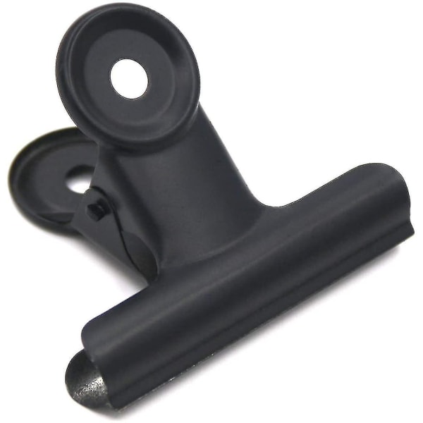 Store sorte Bulldog Binder Papirclips/metal hængselklemme filklemmer til håndværk, tasker, tegninger (12 stk., sort