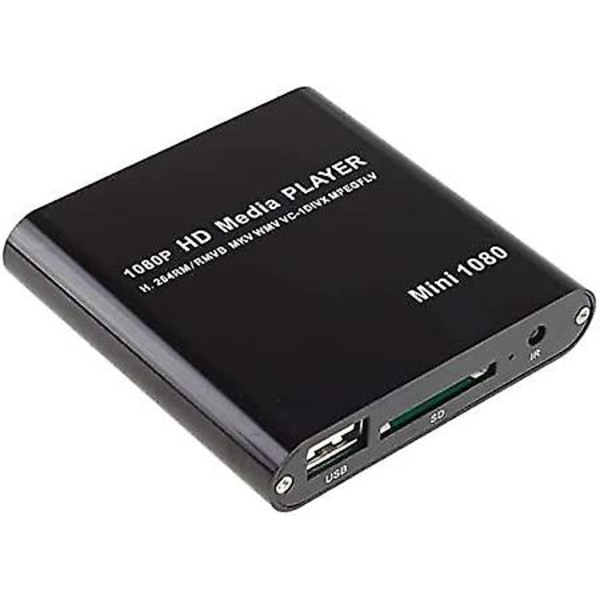 AGPtek Black Mini Full HD 1080P digitaalinen suoratoistomediasoitin-MKV/RM-SD/ USB HDD-HDMI CVBS YPbPr