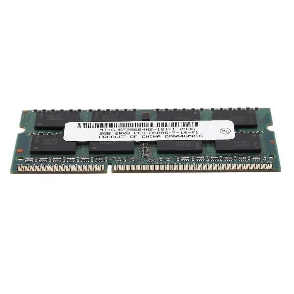 10 kpl DDR3 2 Gt:n kannettava tietokoneen muisti RAM 2Rx8 PC3-8500S 1066MHz 204-nastainen 1,5V kannettava tietokoneen RAM