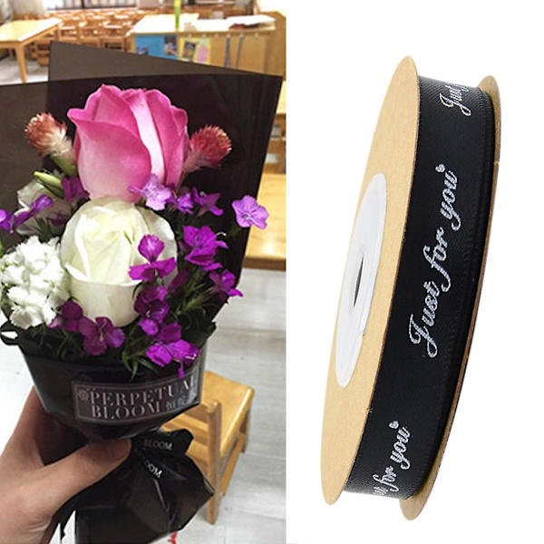 2 st 10m \"Just For You\" Tryckt Band DIY Presentförpackning Vävning Blommor