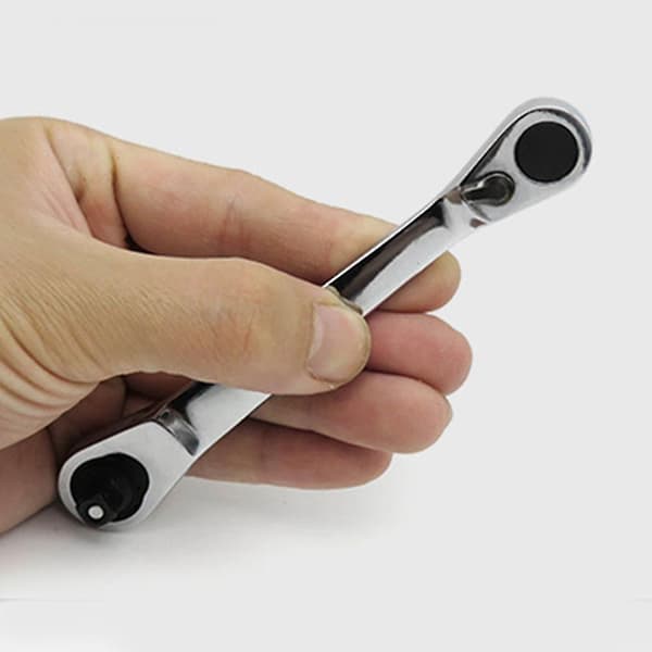 Mini dobbelt-anvendelse ratchet socket skruenøgle skruetrækker interface dobbelt-hoved nøgle