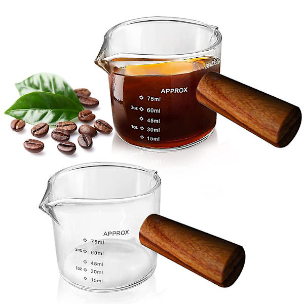 100 ml glas dubbelpipig transparent mjölk mätkopp med skala