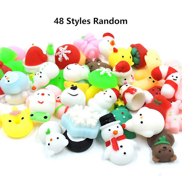 48 st squishy leksak blind box mini jul klämma stressavlastning leksaker för barn bästa present