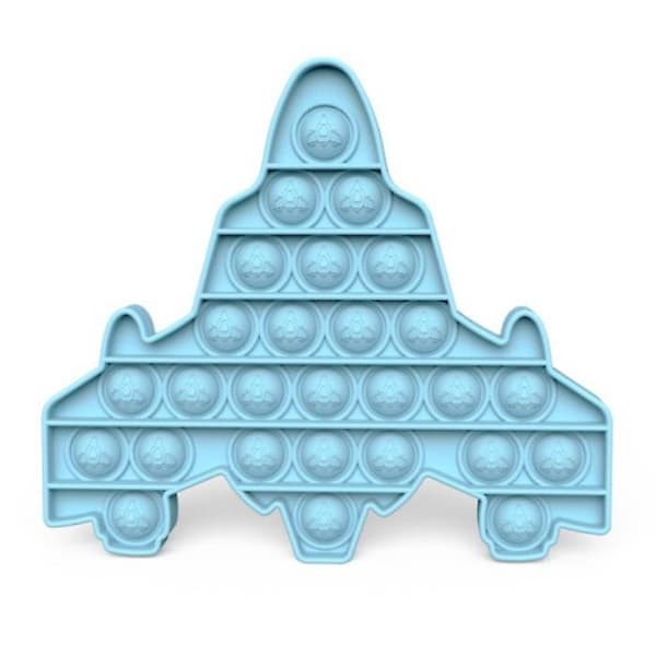 Stuff Certified® Pop It - Fidget Anti Stress Leksak Bubbla Leksak Silikon Flygplan Blå