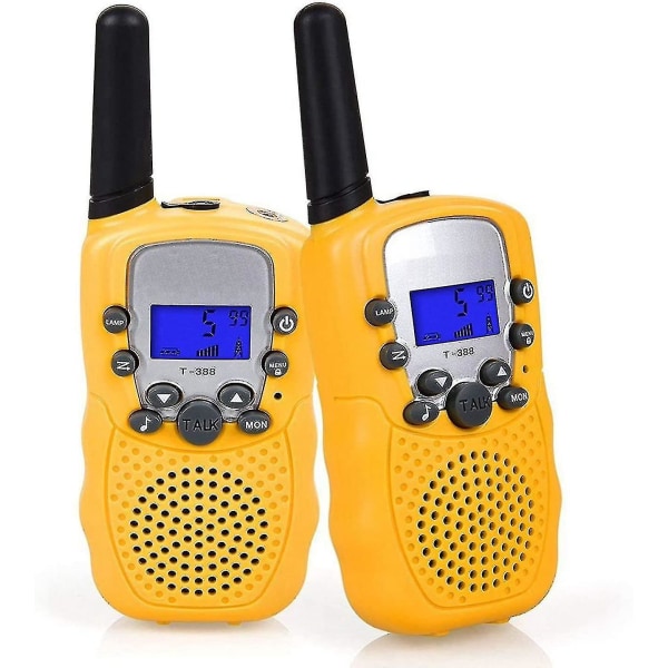 Kablet walkie talkie for barn T388 håndholdt trådløs walkie talkie (gul, 2 stk)