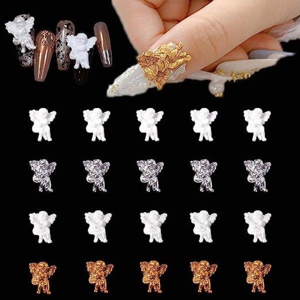 20 stk Angel Baby Charms for Nail Art 3D Preget Cupid Nail Accessori