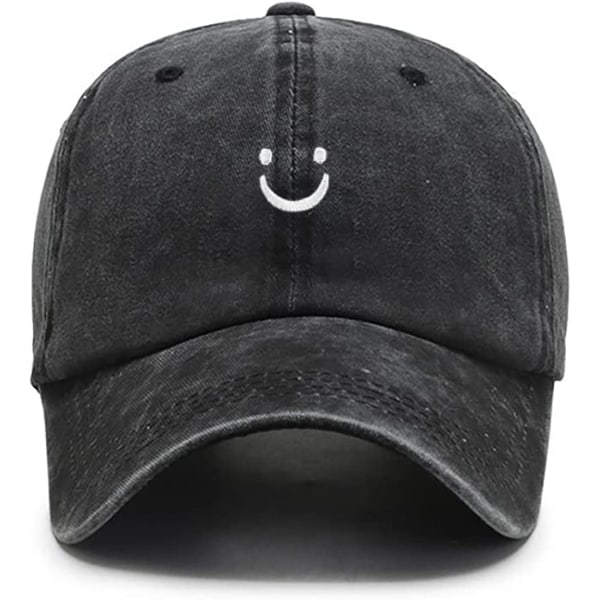 Vintage Distressed Washed Baseball Cap Mænd Kvinder Justerbar Trucker Hat Golf Dad Hat (Sort) black