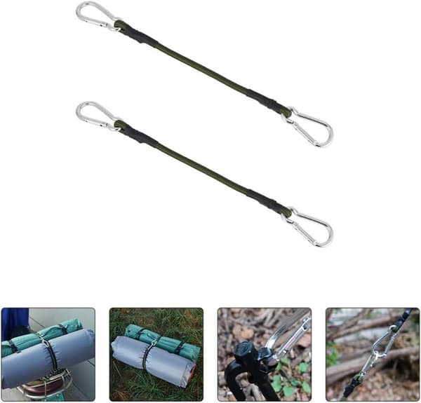 4 stk. 34 cm kraftige elastiske snore til campingbagage