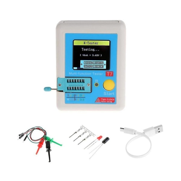 Lcr-t7 Ny Transistortester Tft Diode Triode Kapasitansmåler Lcr Esr Meter Multifunksjonstester
