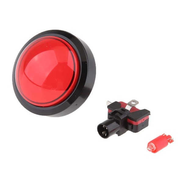 60 mm Jumbo Kuppel LED opplyst med automatisk tilbakestillingsknapp, rød