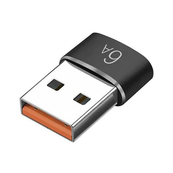 Type-c-sovitin Mini Fast Charging 6a Type-c naar USB 3.0 Man Adapteri OTG-liitin Laturille Black