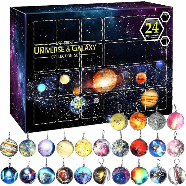 Universe Galaxy Advent Calendar 2022 Jule-adventskalendere, Cosmic Planet Gemstones Surprise Gi