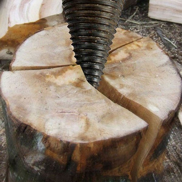 32 mm brændekløver, 4 stk. trækløver til kløvning af træ, træbor med sekskantet stolpe Let at kløve træ