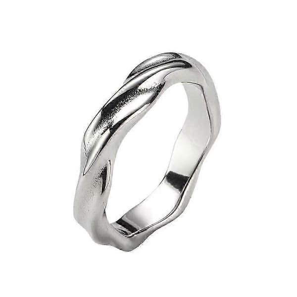 Snoet minimalistisk vielsesring i rustfrit stål til kvinder Silver US 11