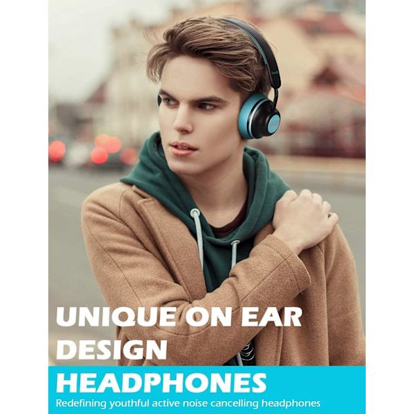 Bluetooth-aktiiviset melunvaimennuskuulokkeet, SuperEQ S2 langalliset ja langattomat päällä E blue black