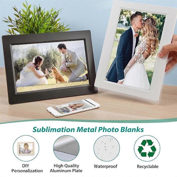 Sublimations Aluminium Fotoemner, 6X8 Tommer Sublimations Fotoemner - 10 Stk. Sublimations Billedmetalemner til Soveværelse