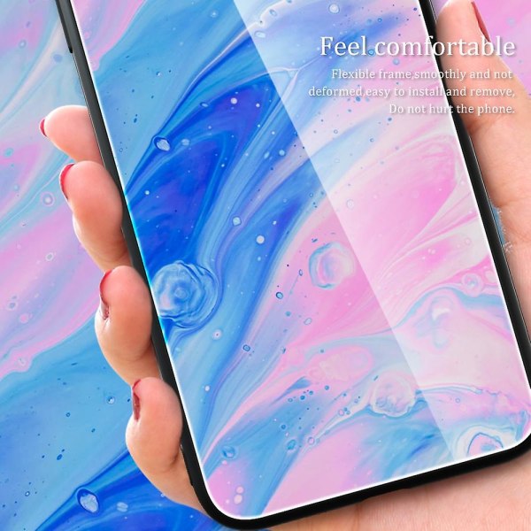 Til Samsung Galaxy A15 4G telefontaske Marmormønster hærdet glas bagcover