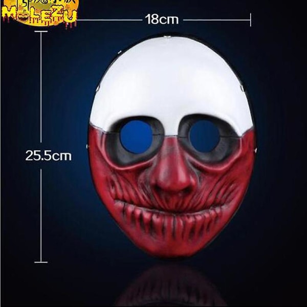 Høy kvalitet Halloween skummel Payday 2 Wolf Resin masker fest Cosplay masker menn Joker maskerade kjole kostyme samling rekvisitter høy kvalitet