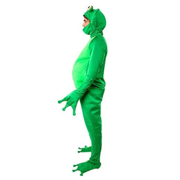 Mænd Halloween Frog Kostume, Jumpsuit med åbent ansigt Bodysuit Cosplay Frog Kostume Kvinder Sjovt tøj M