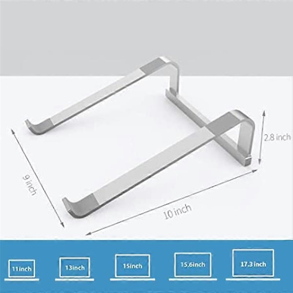 Desktop Laptop Stand Stabilt Stativ Ergonomisk Aluminium Computer Riser Laptop Kølestativ (Sølv)